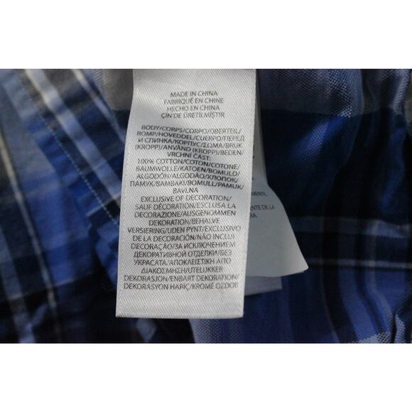 Ralph Lauren Mens 3XLT Button Up Short Sleeve Plaid Shirt Classic Fit Blue - Picture 5 of 6